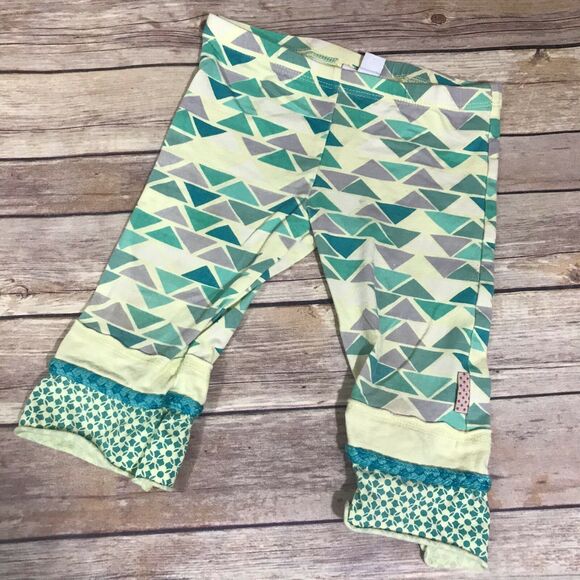 naartjie Girls Pedal Pushers Sz 3 Butterfly Oasis Zag Zest Braid Trimmed Yellow - Picture 3 of 6